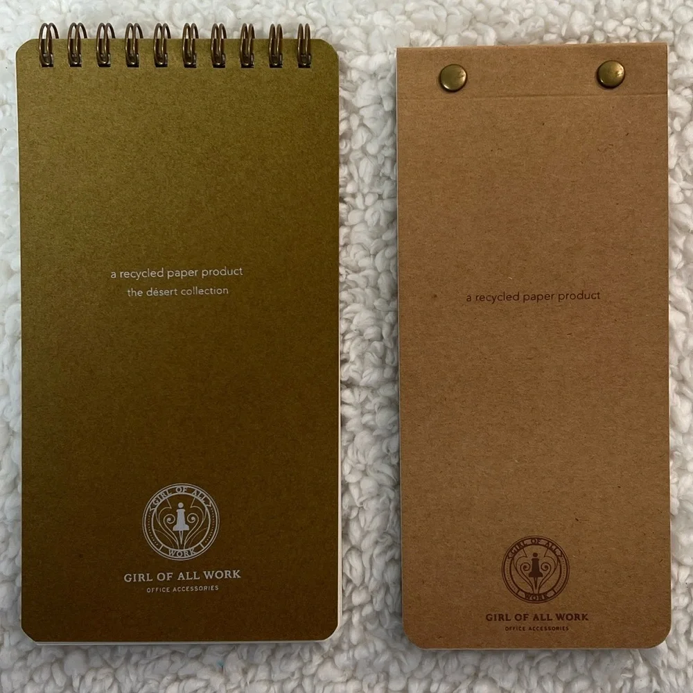Girl of All Work Owl + Desert Notions Bank Pocket Notebooks Notepads